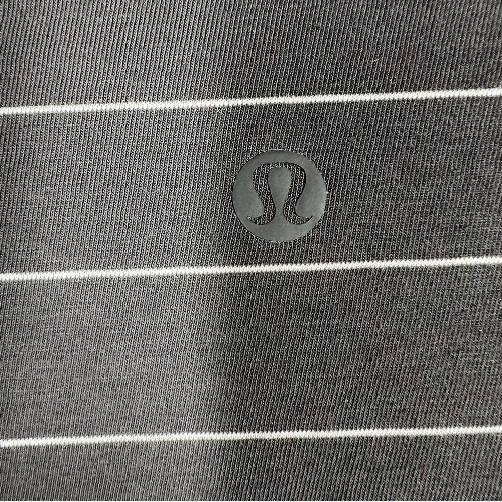 Lululemon‎ Dark Grey White Striped Long Sleeve Top